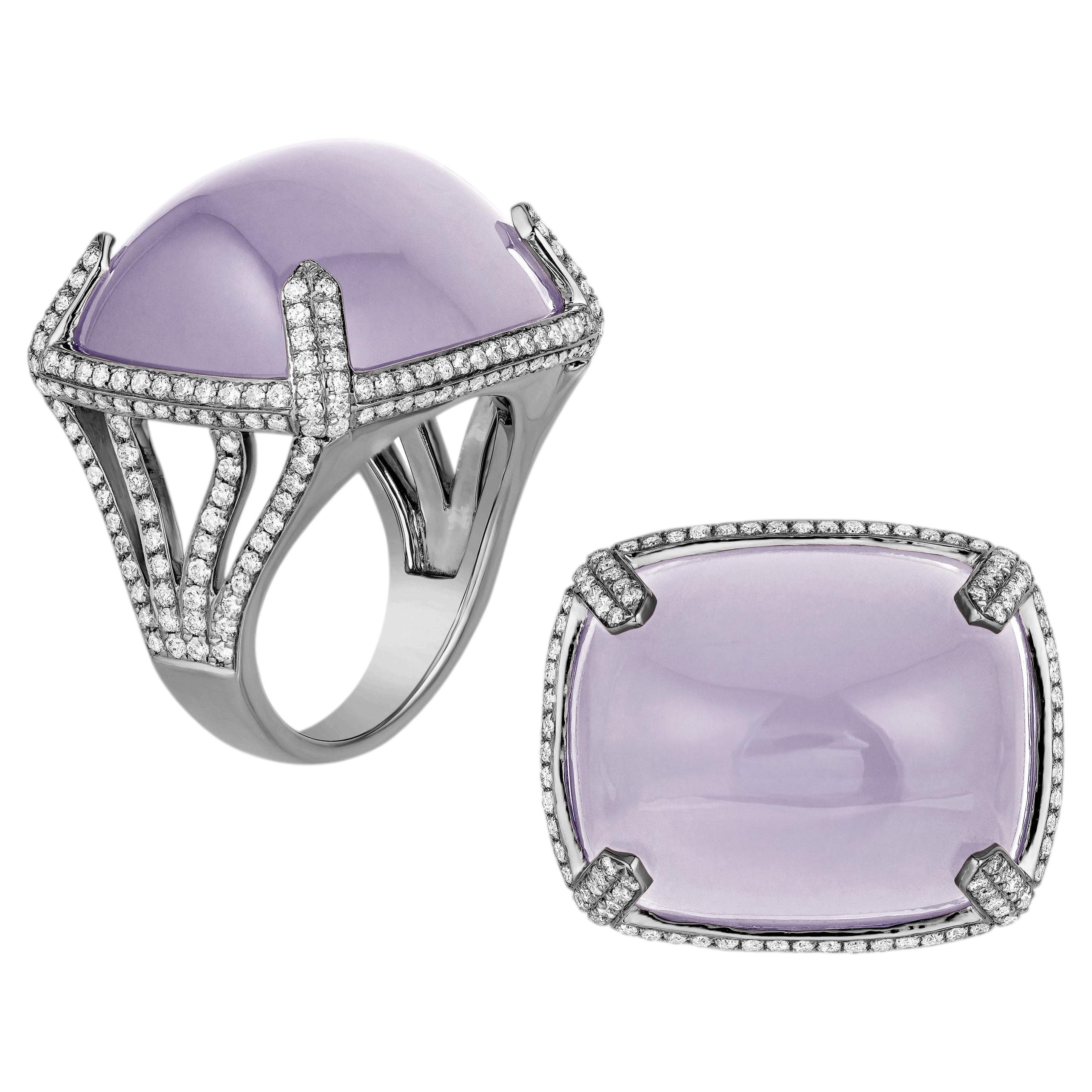 Anello orizzontale con quarzo lunare in vendita