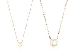 Colgante Cojín de Cuarzo Lunar en Oro Amarillo de 18 K