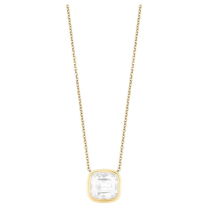 Pendentif coussin Moon Quartz en or jaune 18 carats