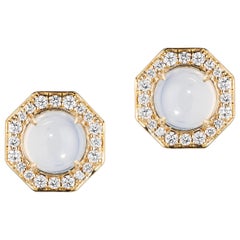 Goshwara Moon Quartz And Diamond Earrings