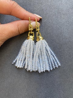 Boucles d'oreilles en quartz lunaire avec maillons en chaîne