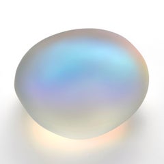 Moon-rock 014, einzigartige Gussglasskulptur mit irisierendem Zentrum von Jon Lewis