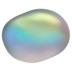 Moon-rock 015, a cast glass sculpture with iridescent centre by Jon Lewis