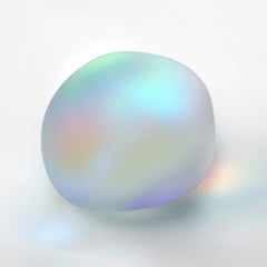Moon-rock 018, eine Skulptur aus Klarglas und dichroitischem Film von Jon Lewis