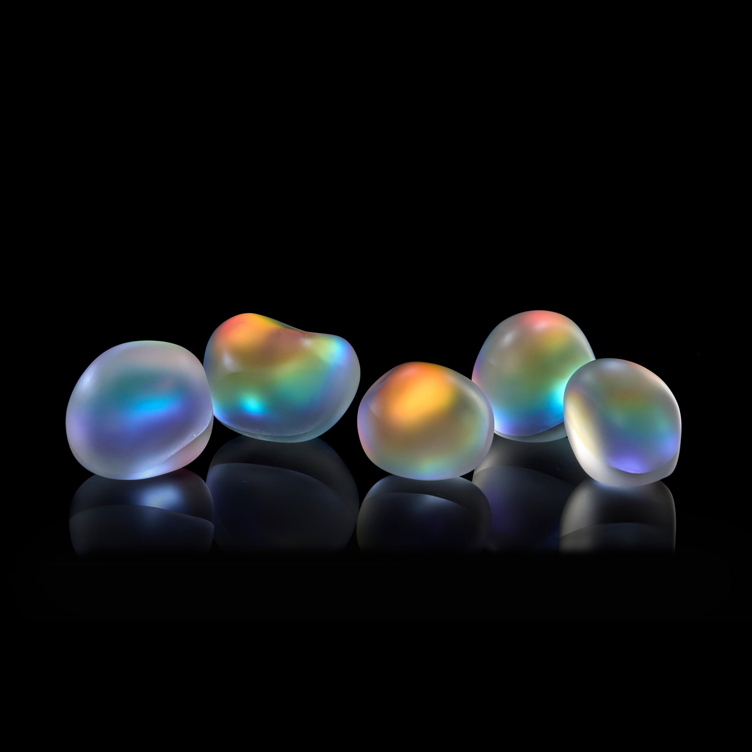 Moon-rock 021, scultura in vetro trasparente con pellicola dicroica di Jon Lewis in vendita 1