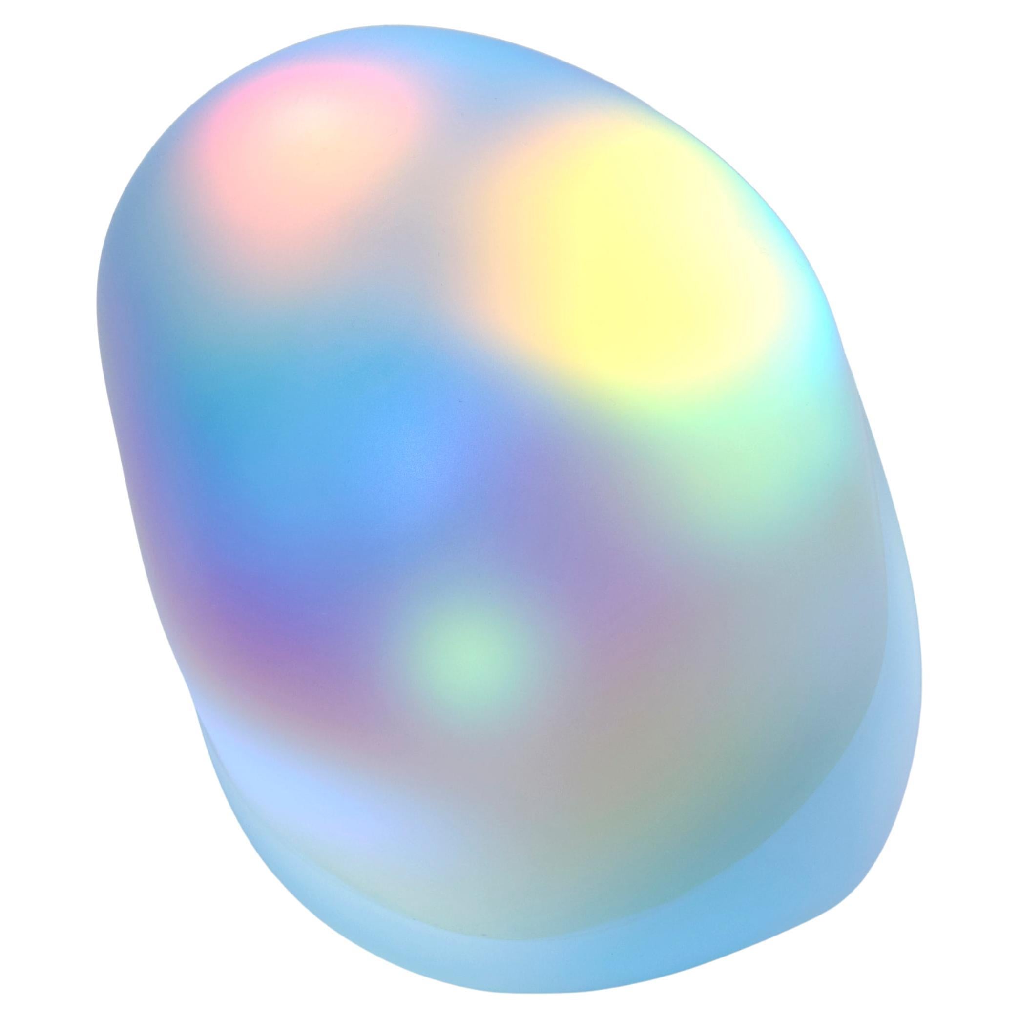 Moon-rock 021, scultura in vetro trasparente con pellicola dicroica di Jon Lewis