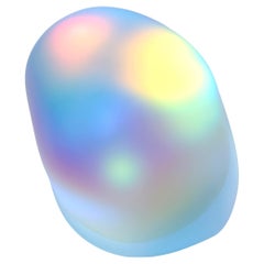 Moon-rock 021, clear glass cast sculpture with dichroic film by Jon Lewis