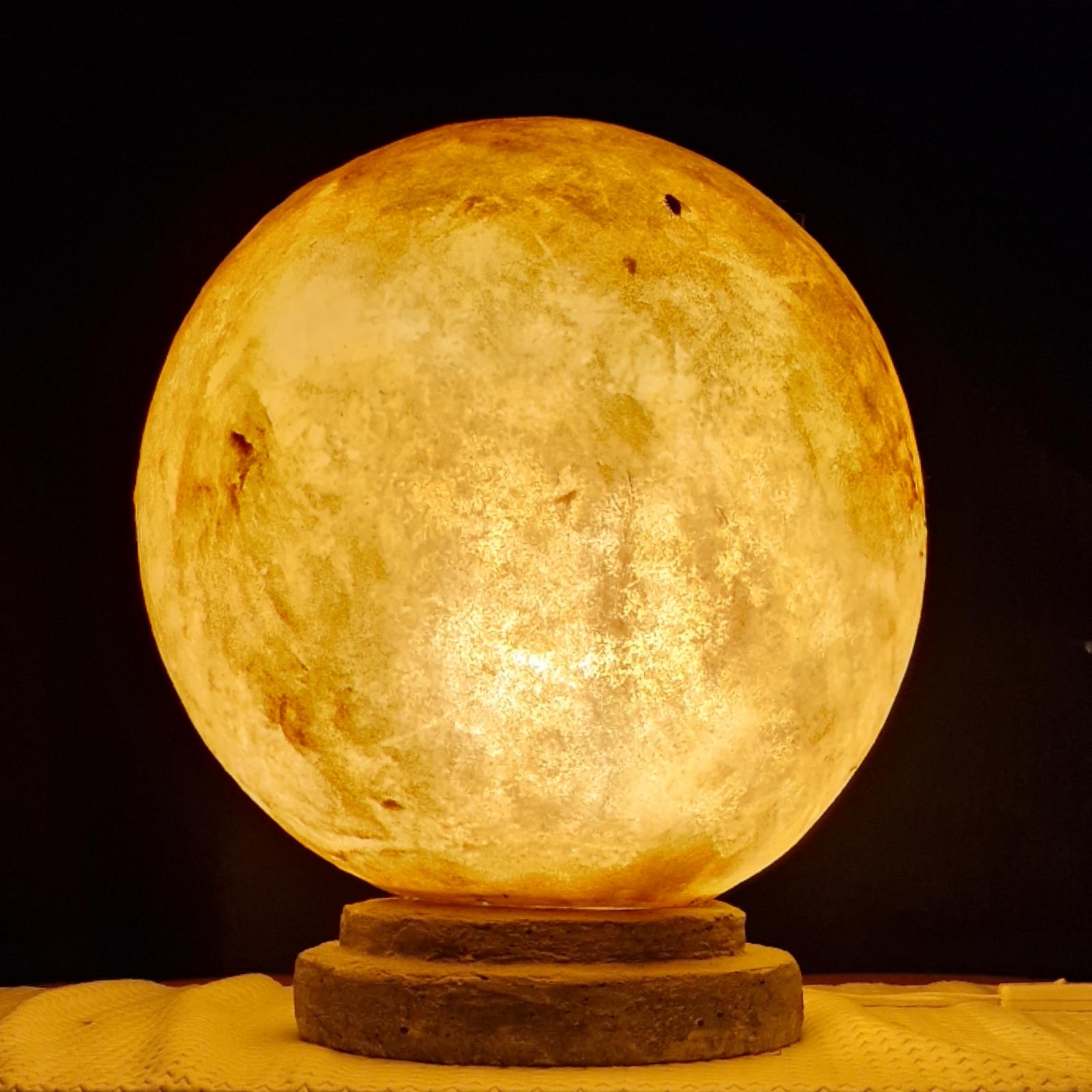 Tischlampe im Mondsteinstil aus Fiberglas, Frankreich 1970er Jahre (Französisch) im Angebot