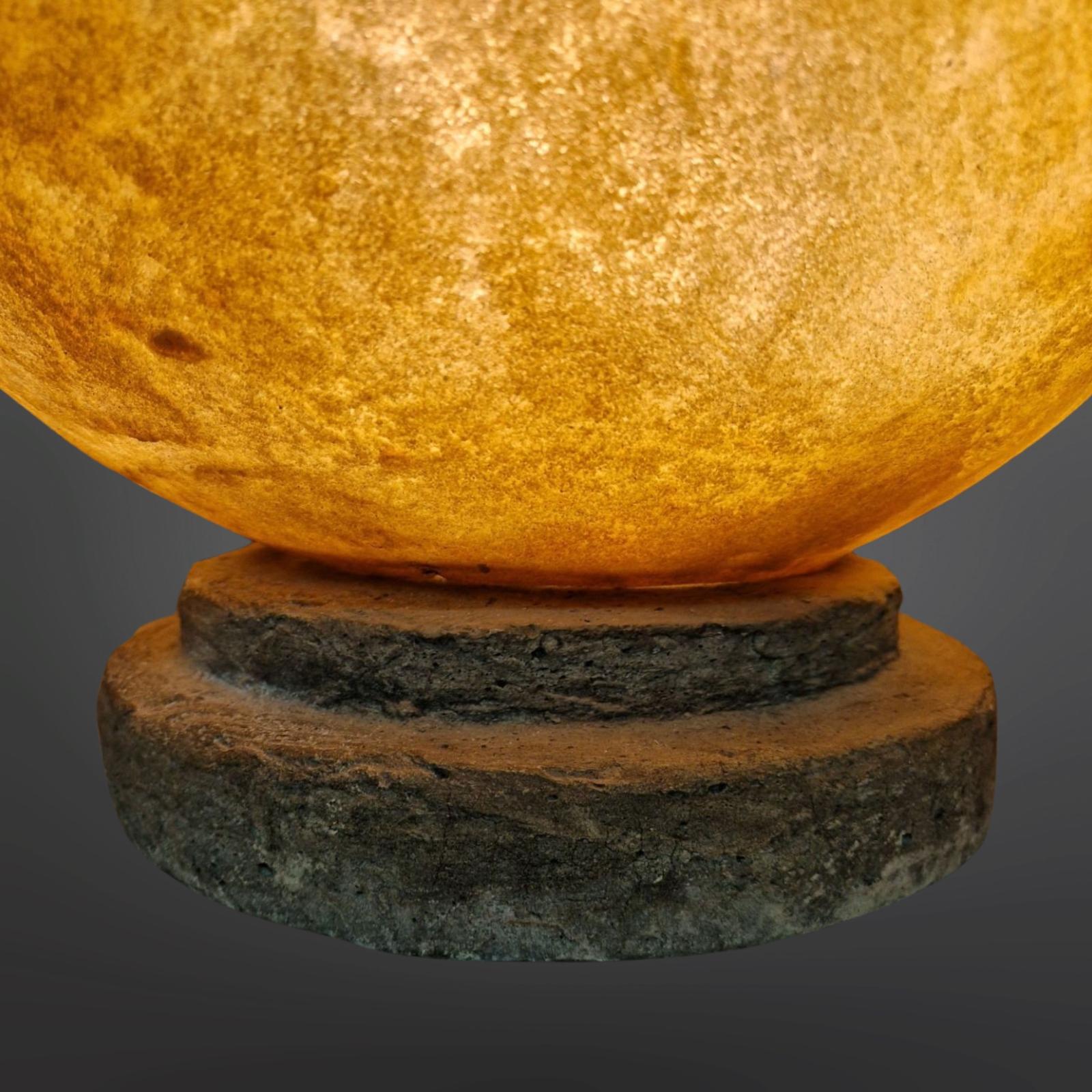 Fiberglass Moon rock style table lamp made from fiberglass, France 1970s For Sale