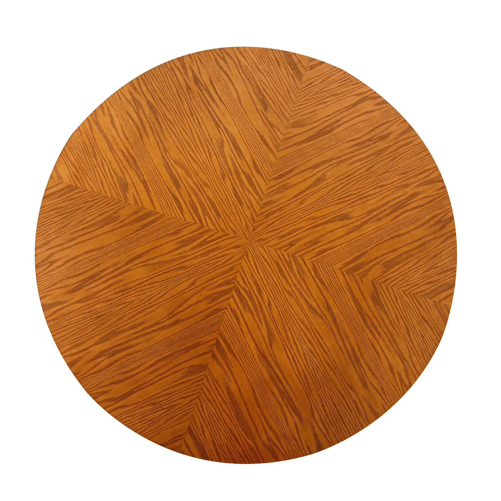 XXIe siècle et contemporain Table de salle à manger ronde avec plateau en Oak Oak 55 pouces et base sculpturale - Moon Line en vente
