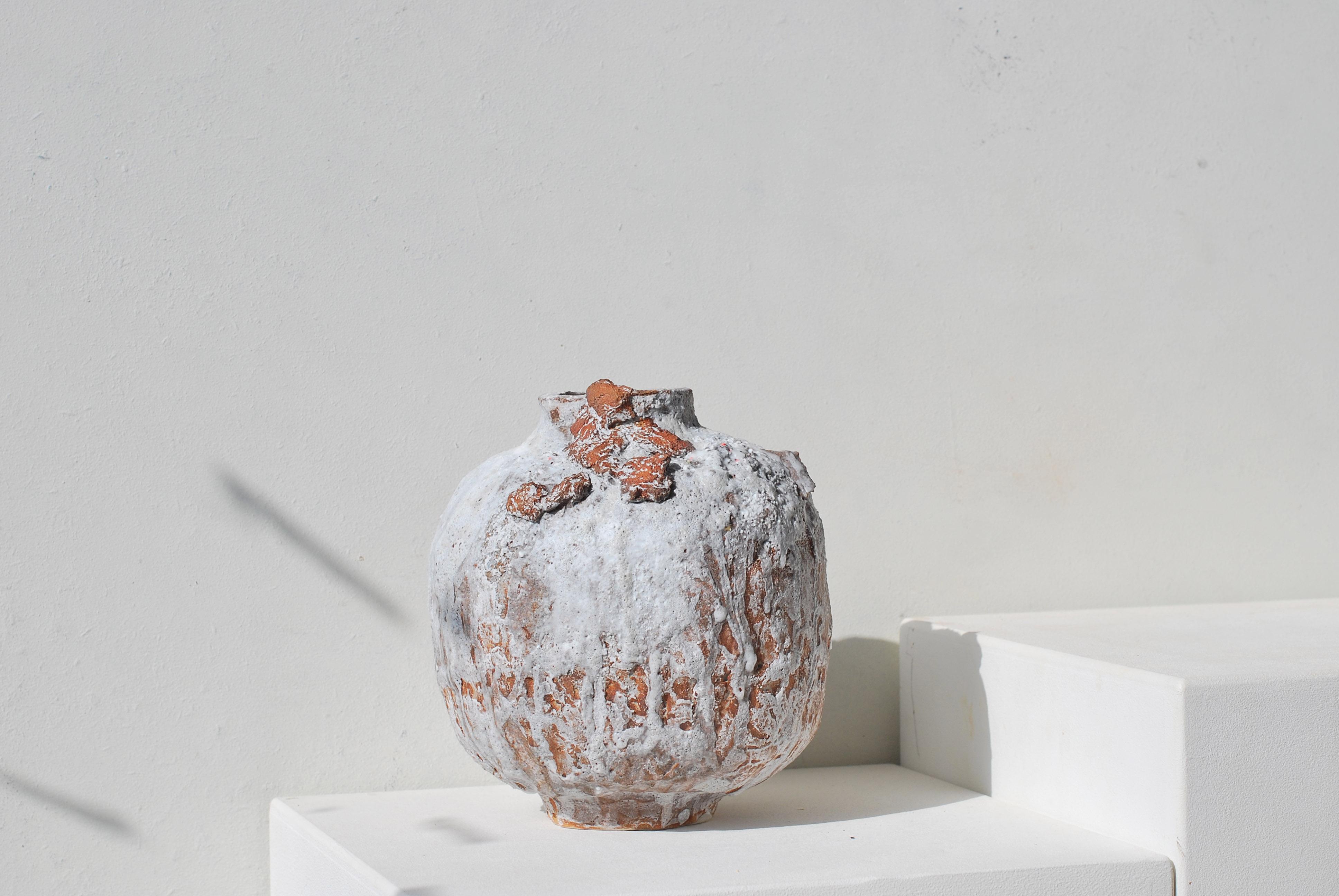 Post-Modern Moon Sandstone Vessel Vase by Moïo Studio For Sale