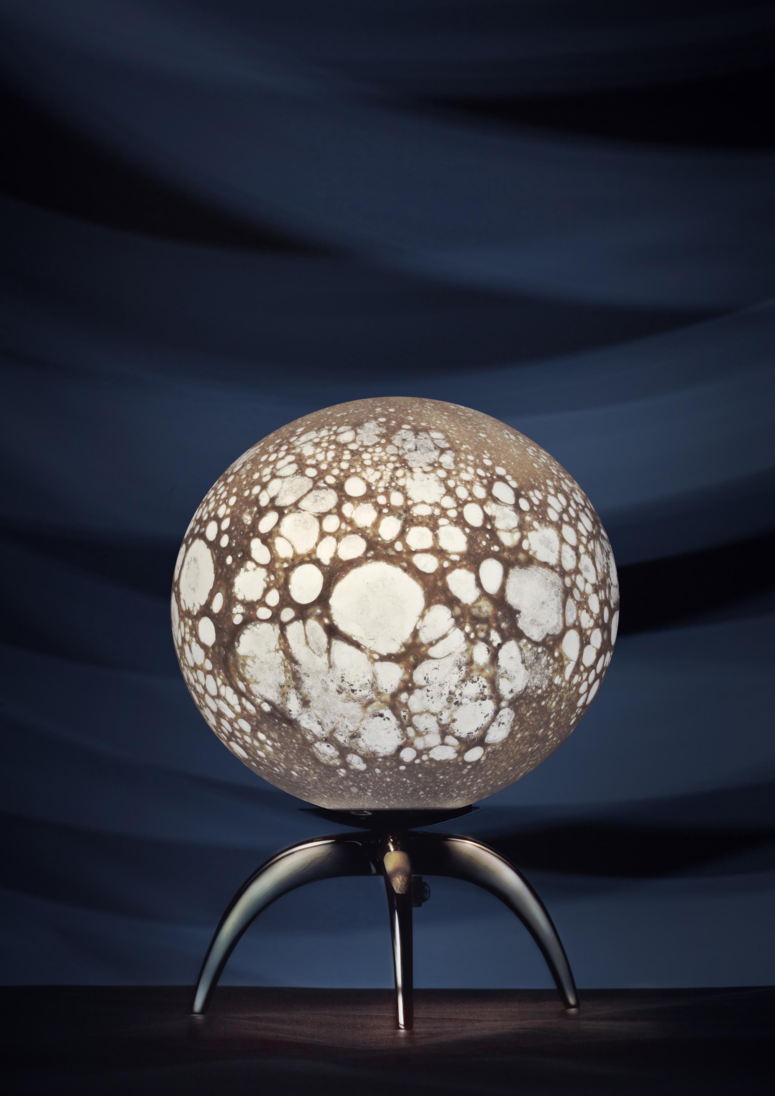 French Moon Sculpted Table Lamp, Ludovic Clément d’Armont