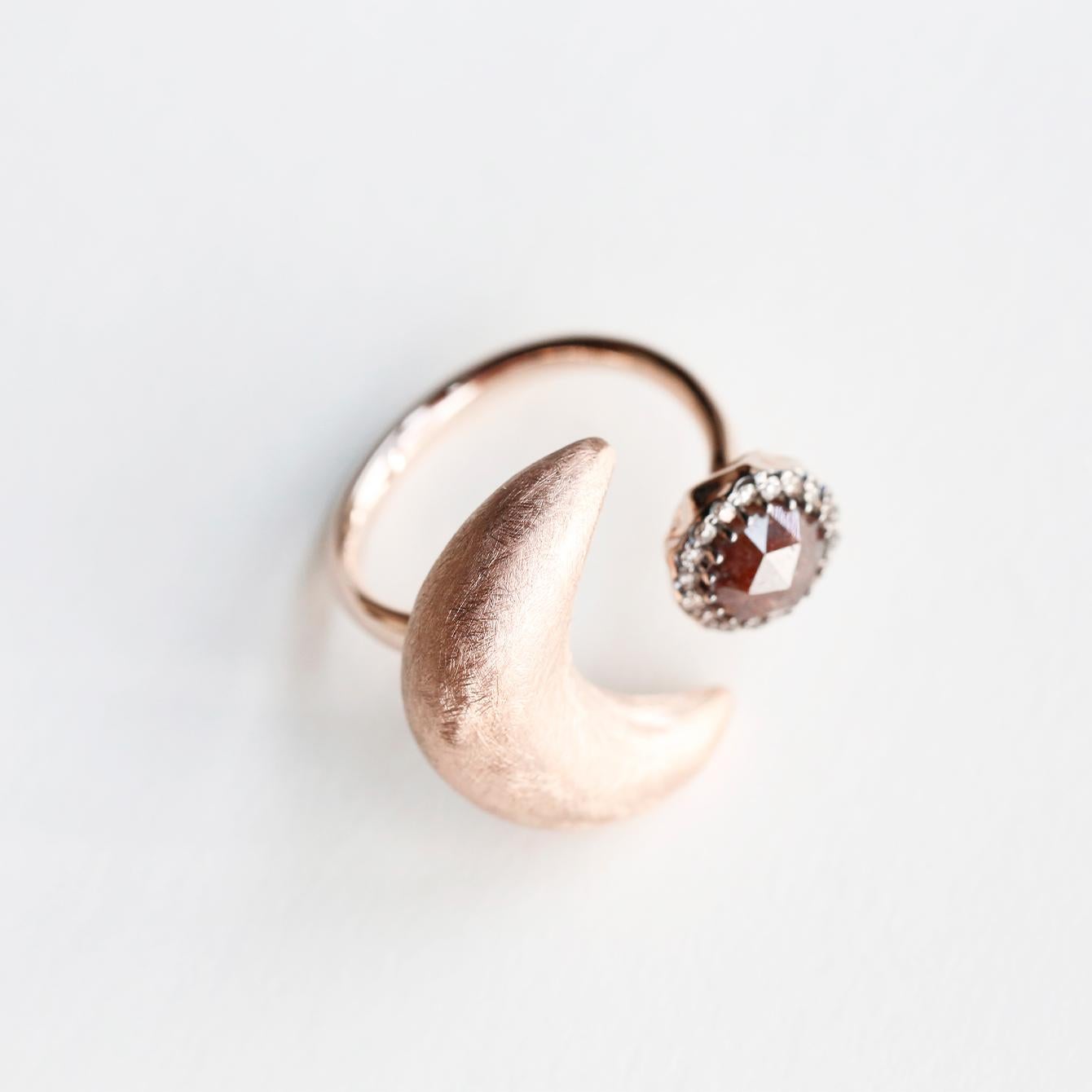 in vendita:  Anello con diamante grezzo a forma di luna (di SOONHEE) (dimensioni 44,2~62,7) 5