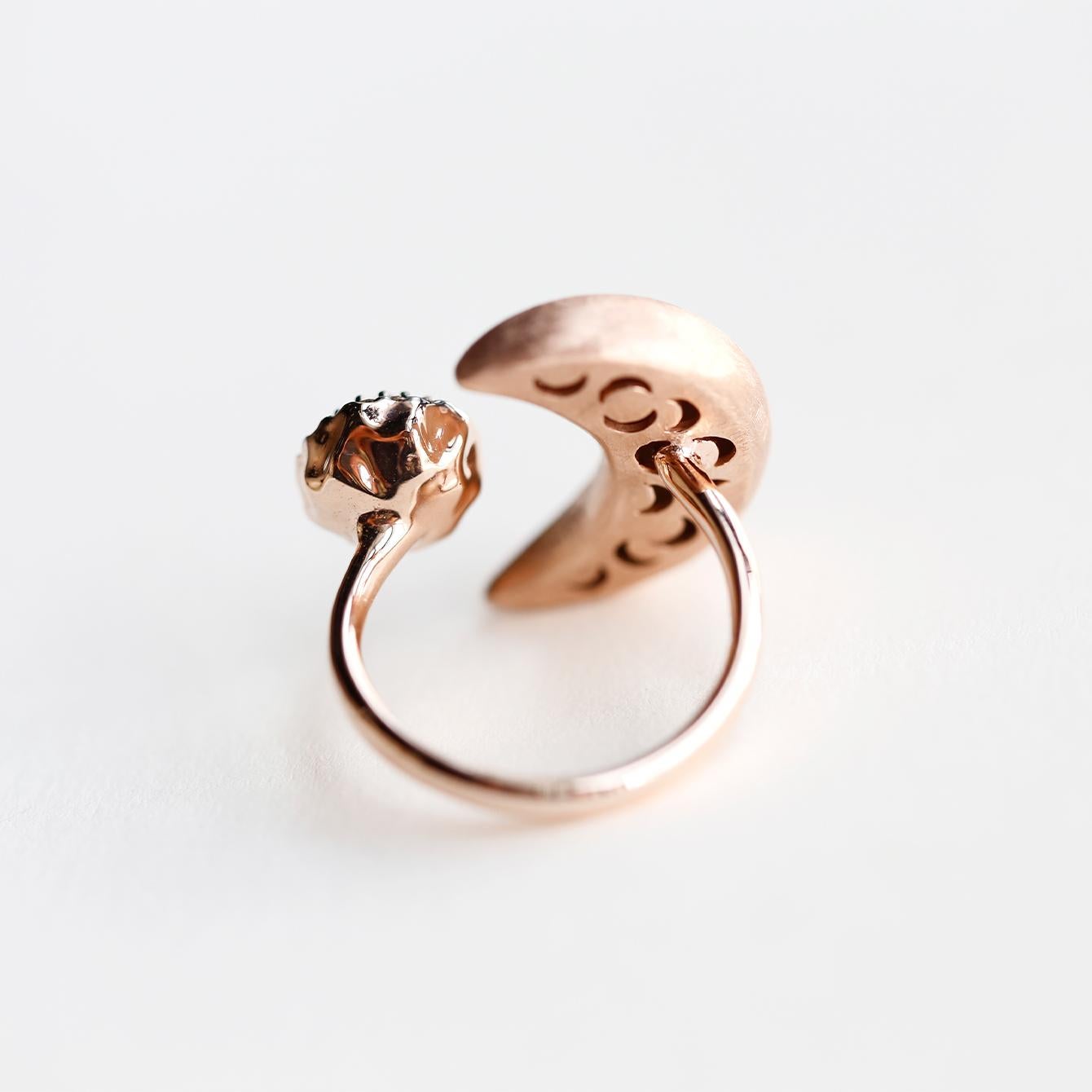 in vendita:  Anello con diamante grezzo a forma di luna (di SOONHEE) (dimensioni 44,2~62,7) 6