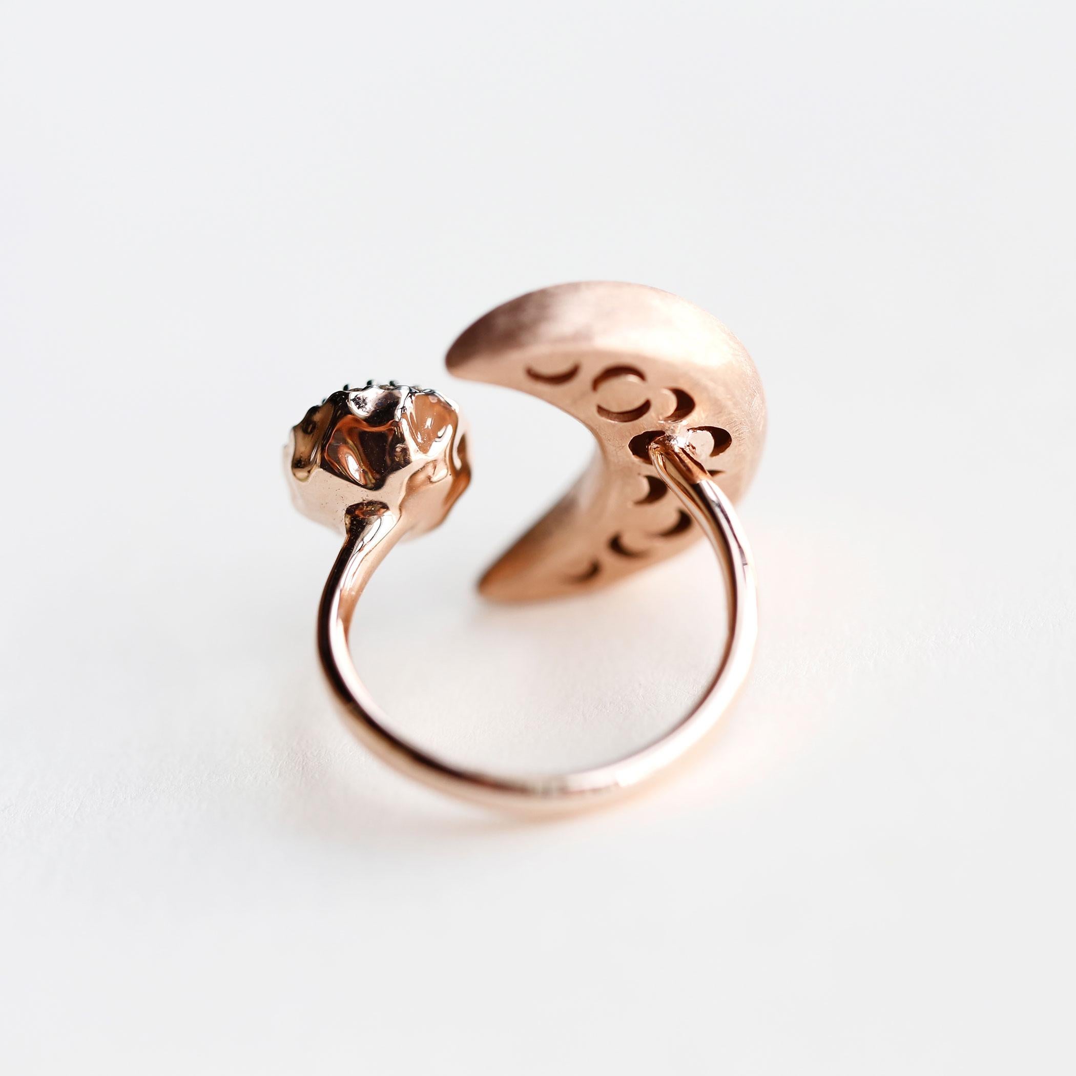 in vendita:  Anello con diamante grezzo a forma di luna (di SOONHEE) (dimensioni 63,4~69,7) 6