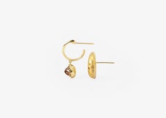 Moon Shape White & Rough Diamond Earrings