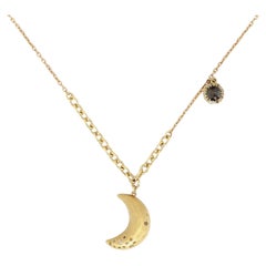 Collana di diamanti bianchi e grezzi a forma di luna