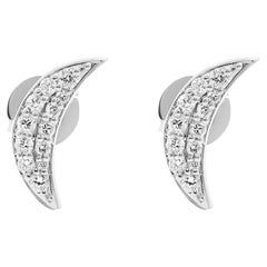 Moon Shaped Diamond Earrings 14K, White, Yellow, and Rose Gold