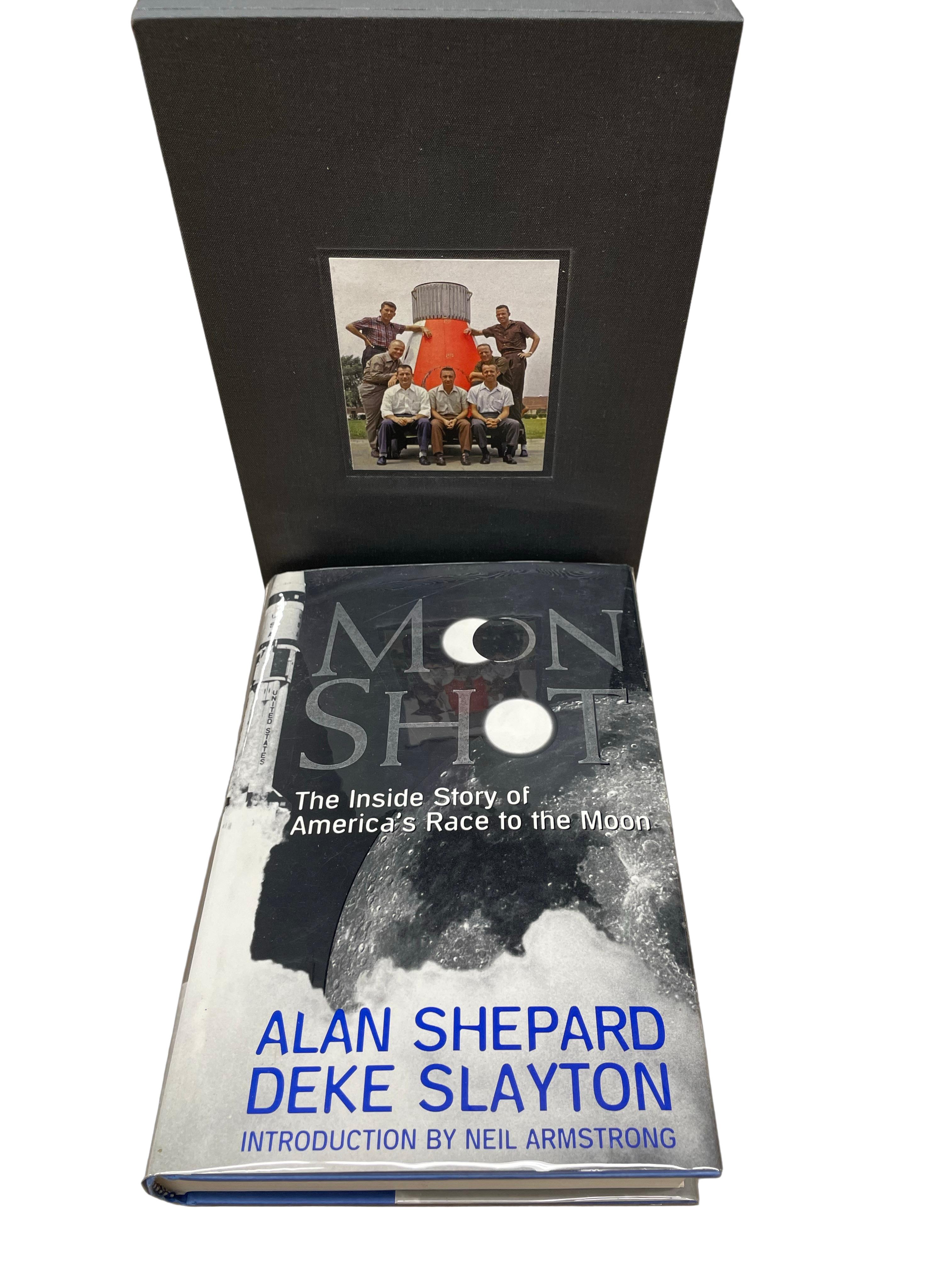 Shepard, Alan, Slayton, Deke, Moon Shot: The Inside Story of America's Race to the Moon. Atlanta: Turner Publishing, 1994. First Edition, Signed and inscribed by Alan Shepard on the full title page. Introduction by Neil Armstrong. Original blue