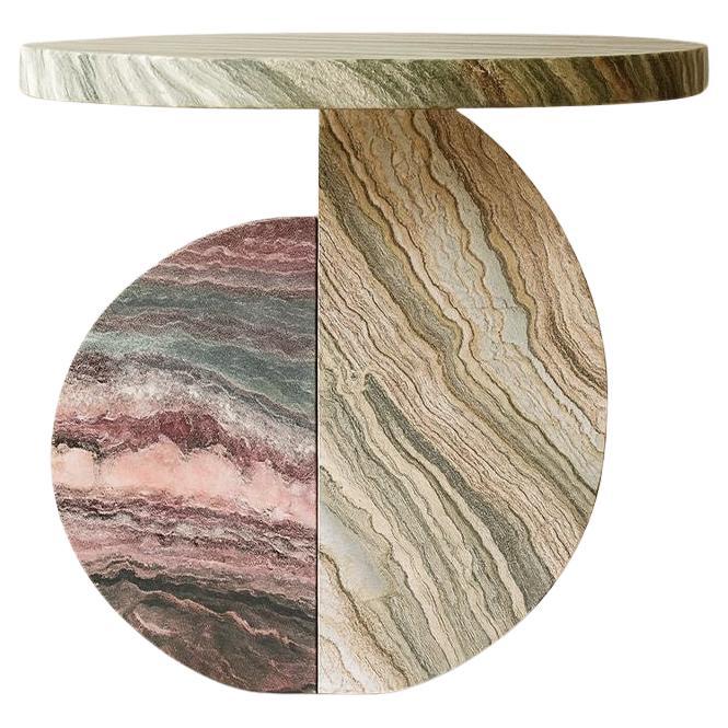 Moon Side Table in Marble 
Onyx by Marsica Fossati For Sale