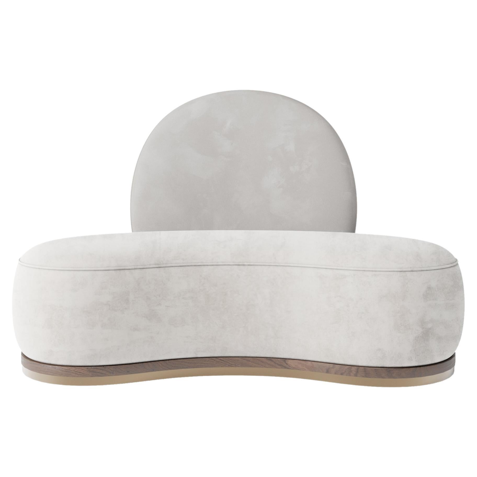 Moon Sofa 120, Flexible Velvet, Brass, Designed by Mehmet Orel for Studio Kirkit For Sale