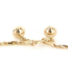 Bracelet de Cheville Etoile de Lune Vintage Or Jaune 14 Carats Bijoux Célestes