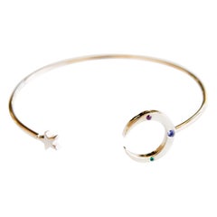 Bracciale Stella di Luna Bangle Smeraldo Rubino Tanzanite Placcato oro J DAUPHIN