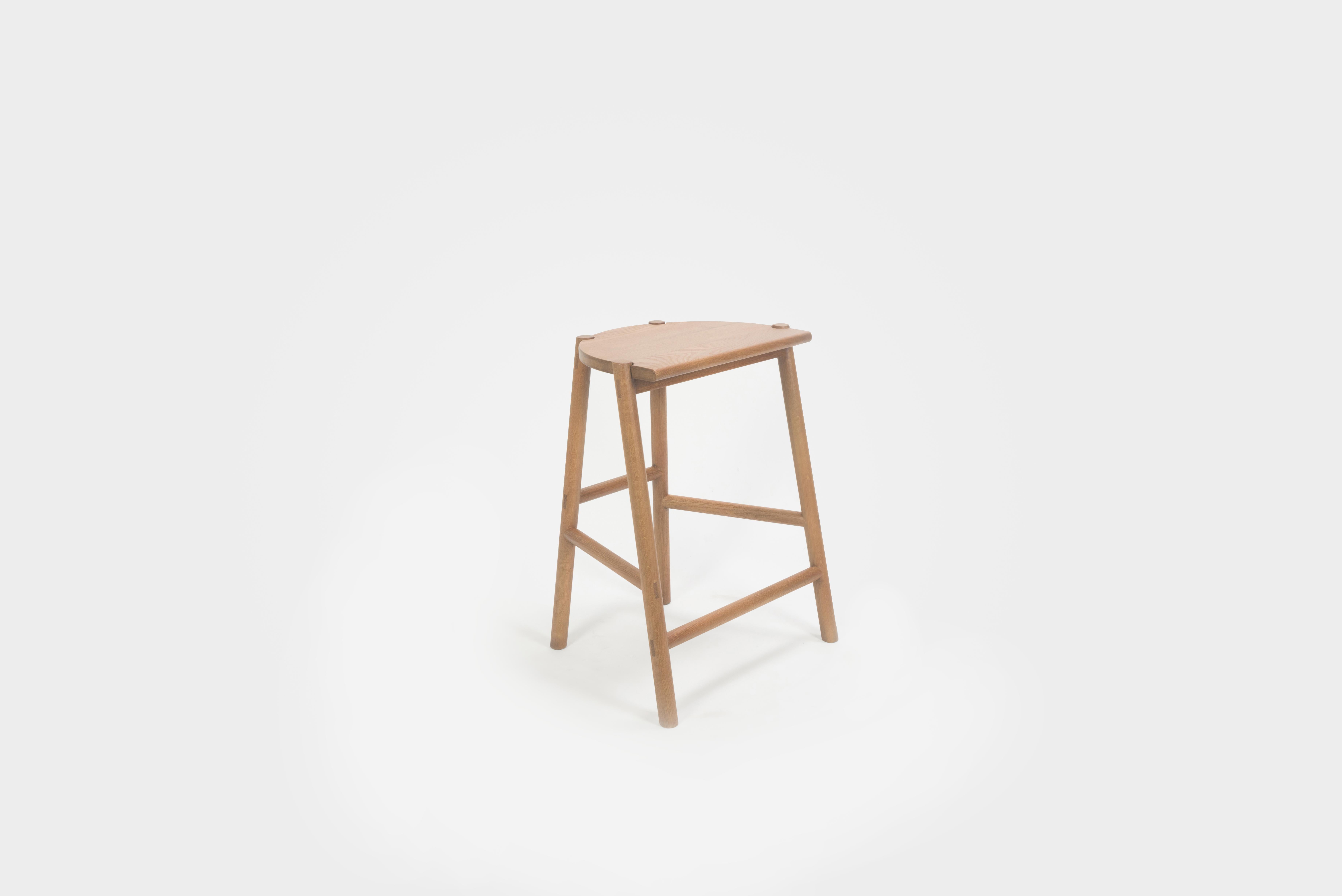 Moon Stool by Sun at Six, Sienna, Minimalist Counter Stool in Oak wood 2