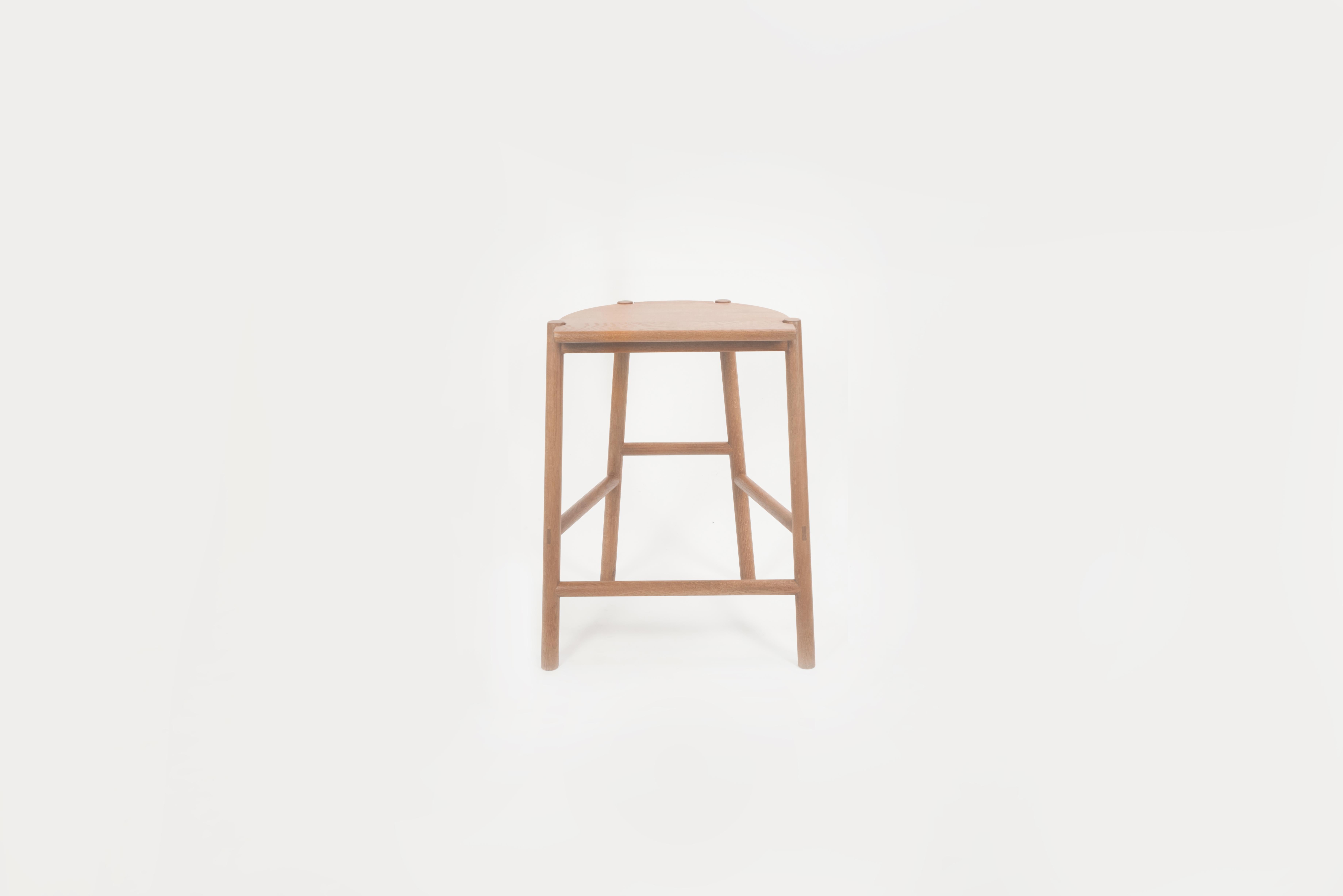 Moon Stool by Sun at Six, Sienna, Minimalist Counter Stool in Oak wood 3