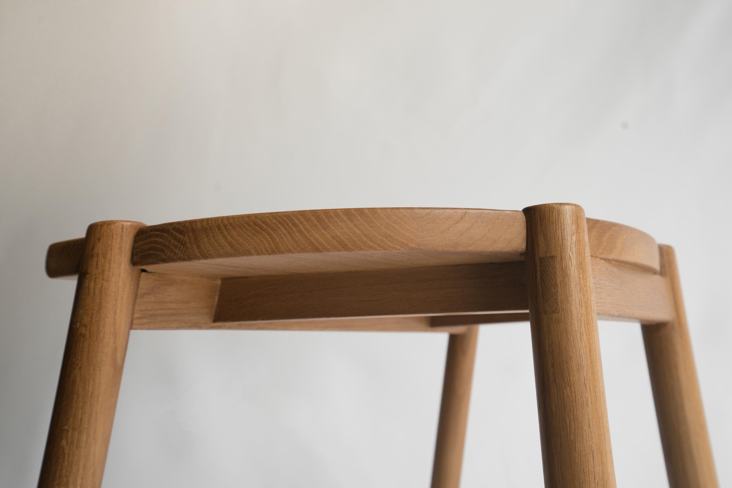 Contemporary Moon Stool by Sun at Six, Sienna, Minimalist Counter Stool in Oak wood