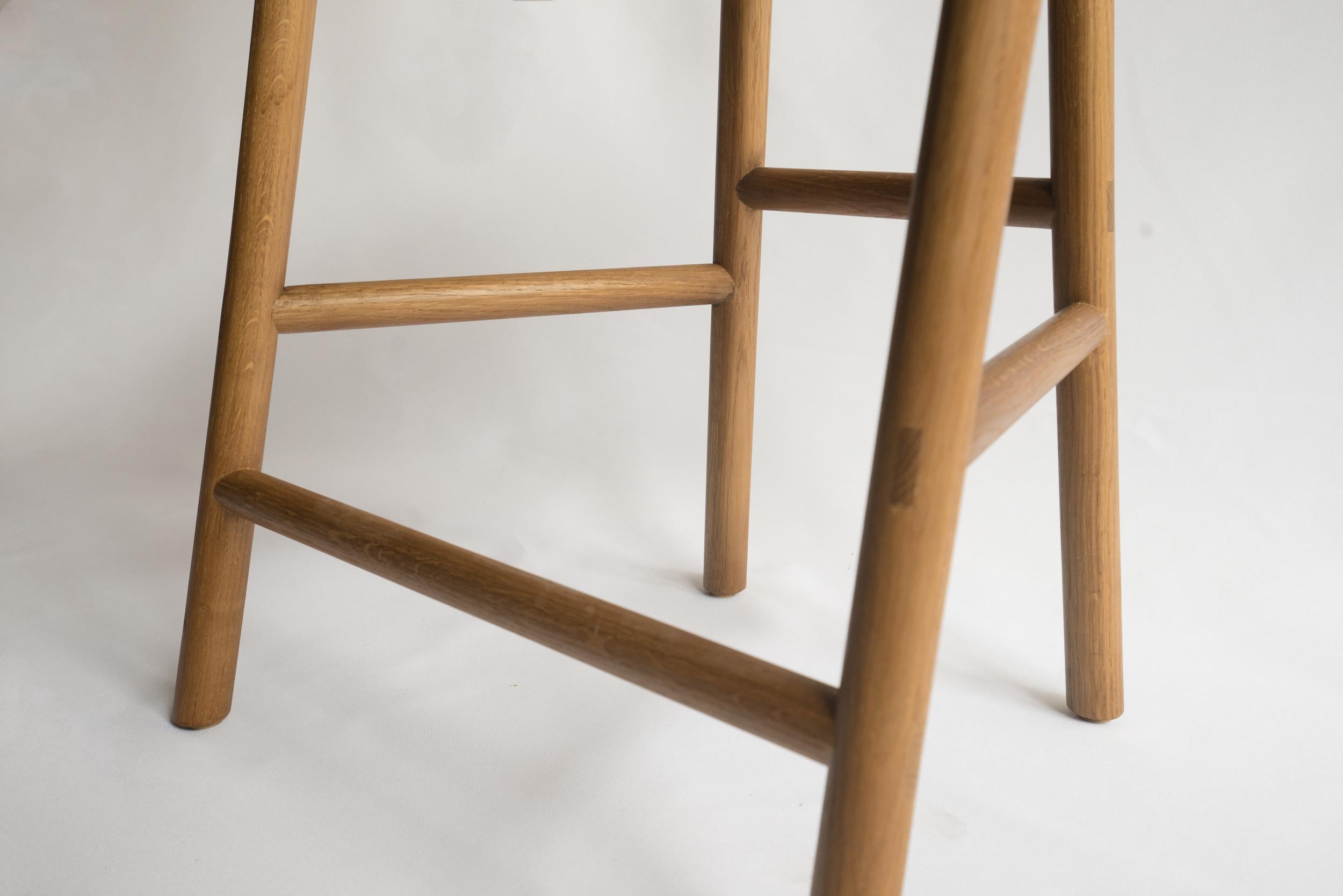 Chinese Moon Stool by Sun at Six, Sienna, Minimalist Counter Stool in Oak wood