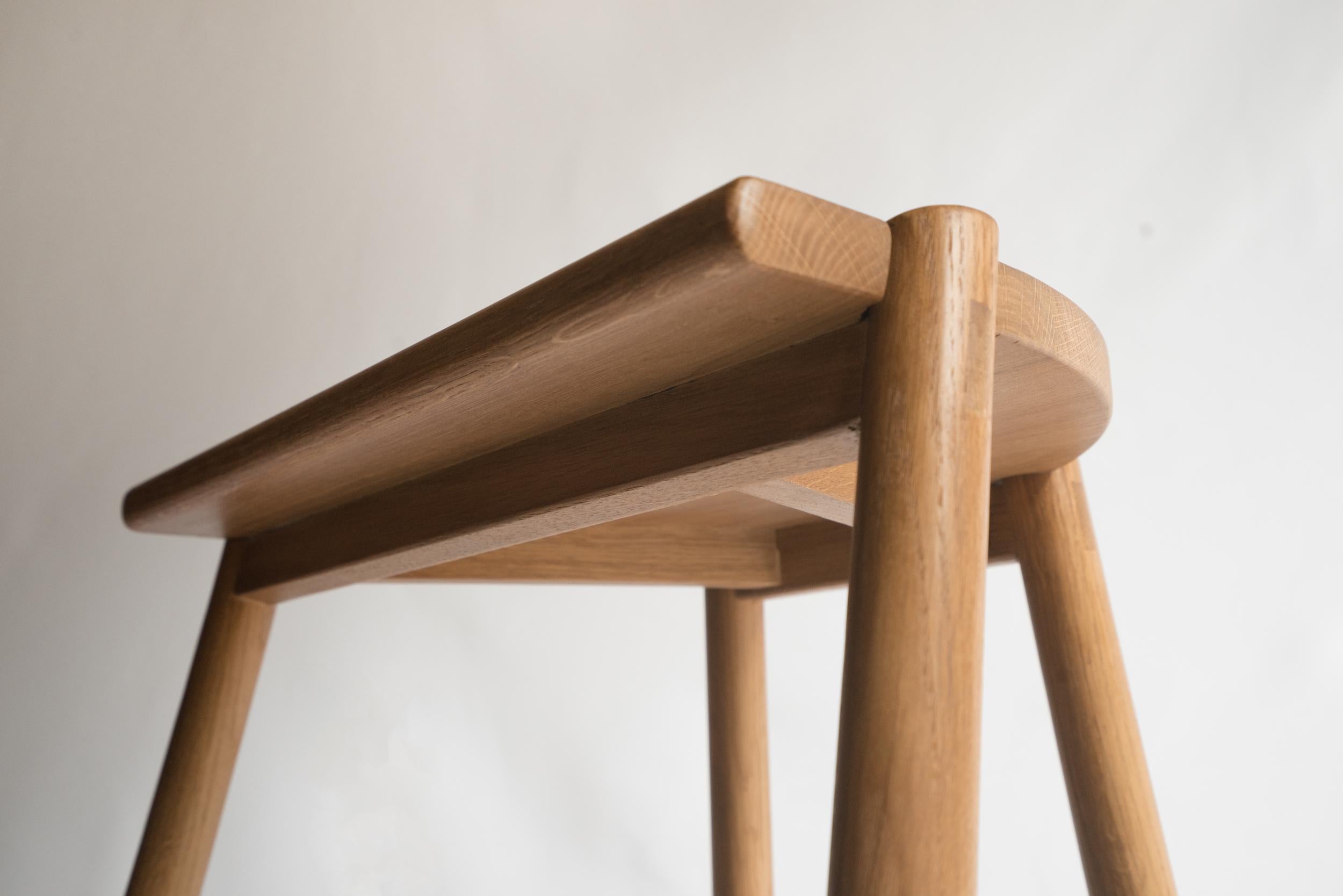 Joinery Moon Stool by Sun at Six, Sienna, Minimalist Counter Stool in Oak wood