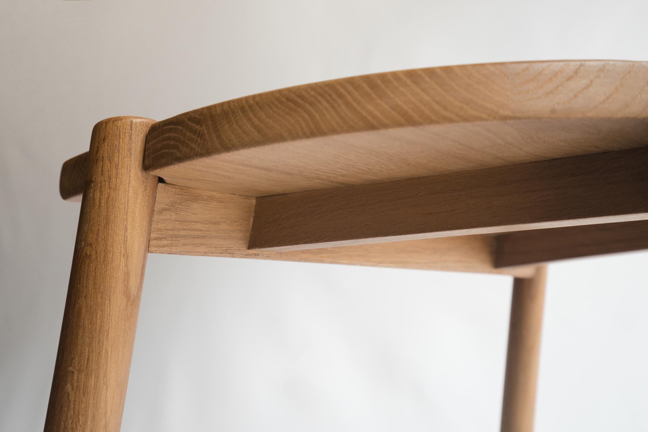 Moon Stool by Sun at Six, Sienna, Minimalist Counter Stool in Oak wood In New Condition In San Jose, CA