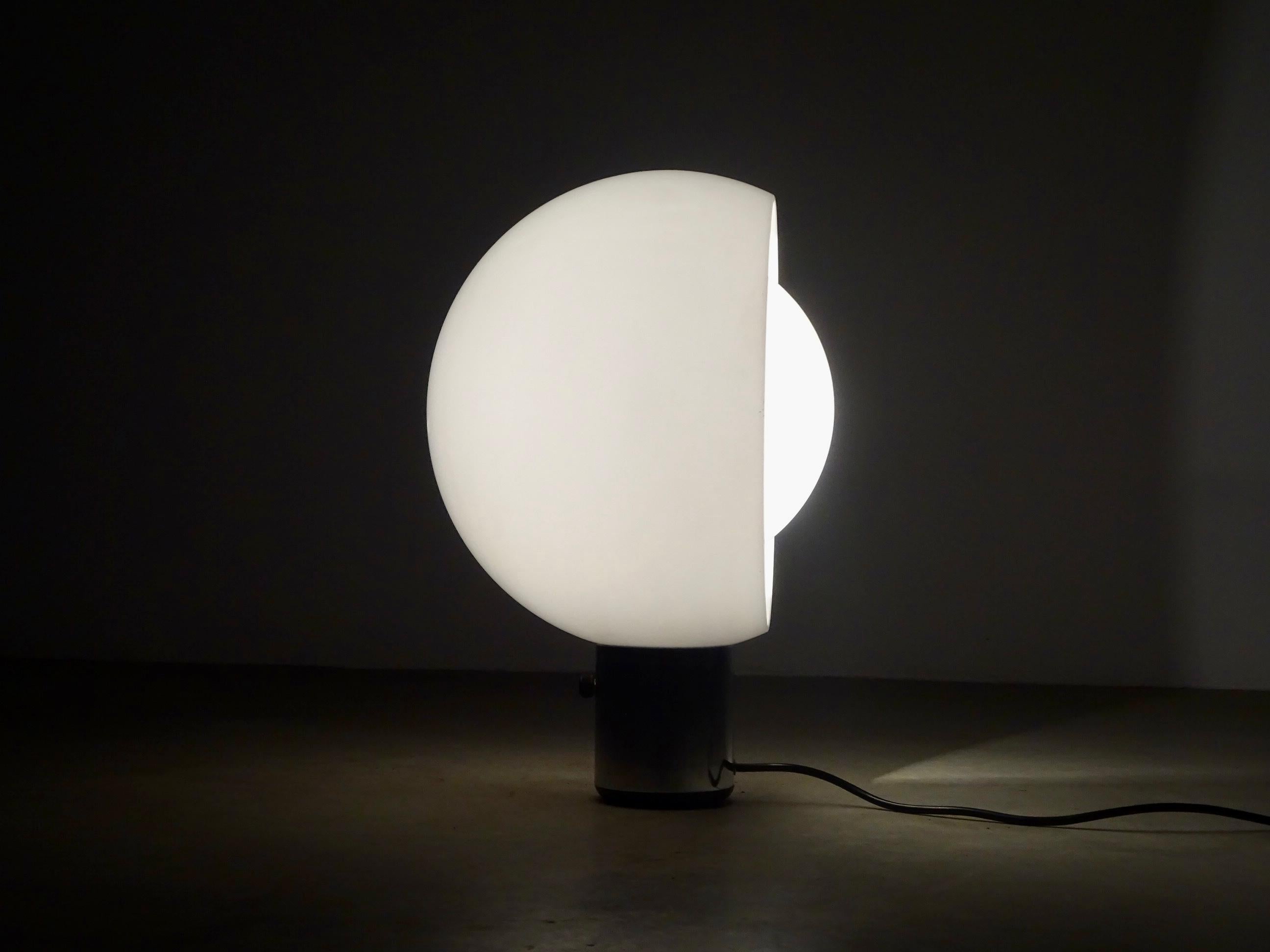 Post-Modern “Moon” Table Lamp designed by André Ricard for Metalarte. For Sale