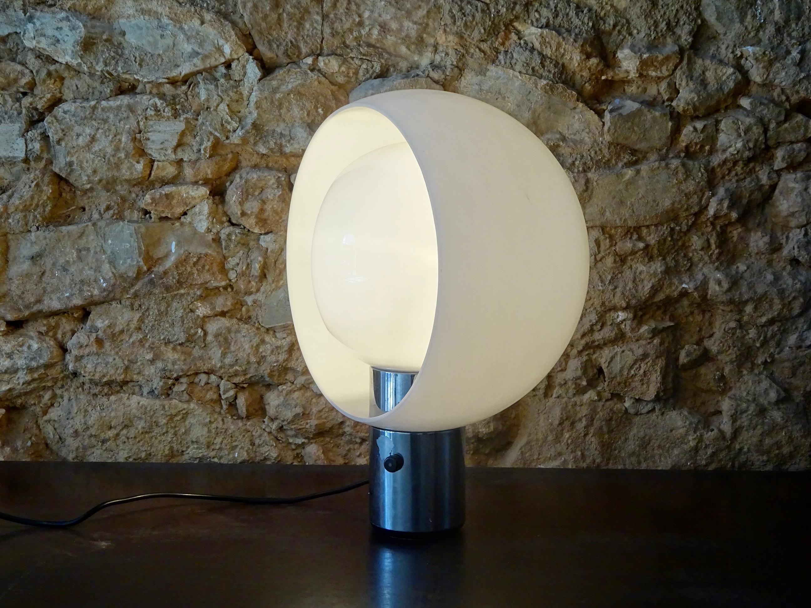 “Moon” Table Lamp designed by André Ricard for Metalarte. For Sale 2