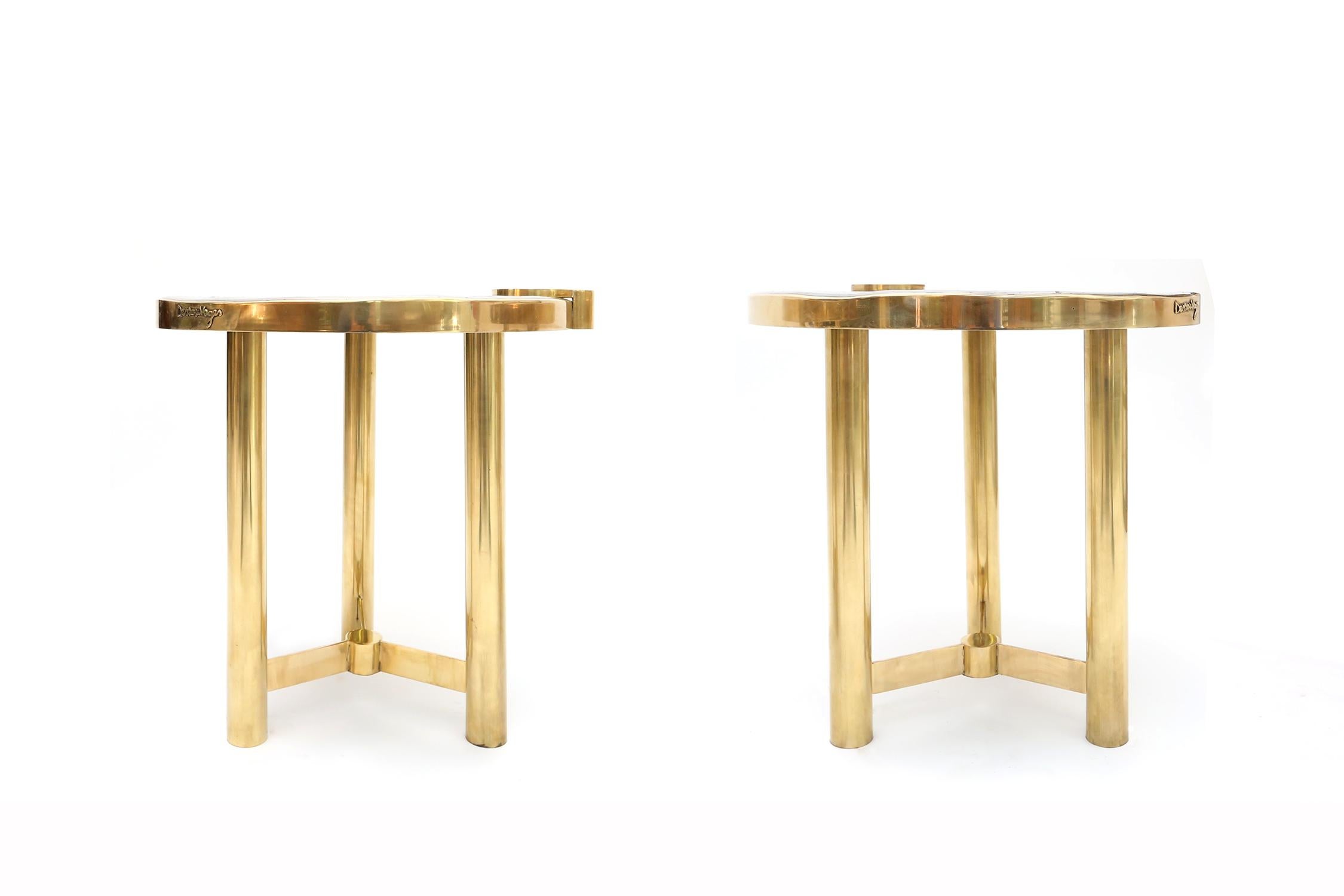 Contemporary Moona Side Table Sculpted by Yann Dessauvages