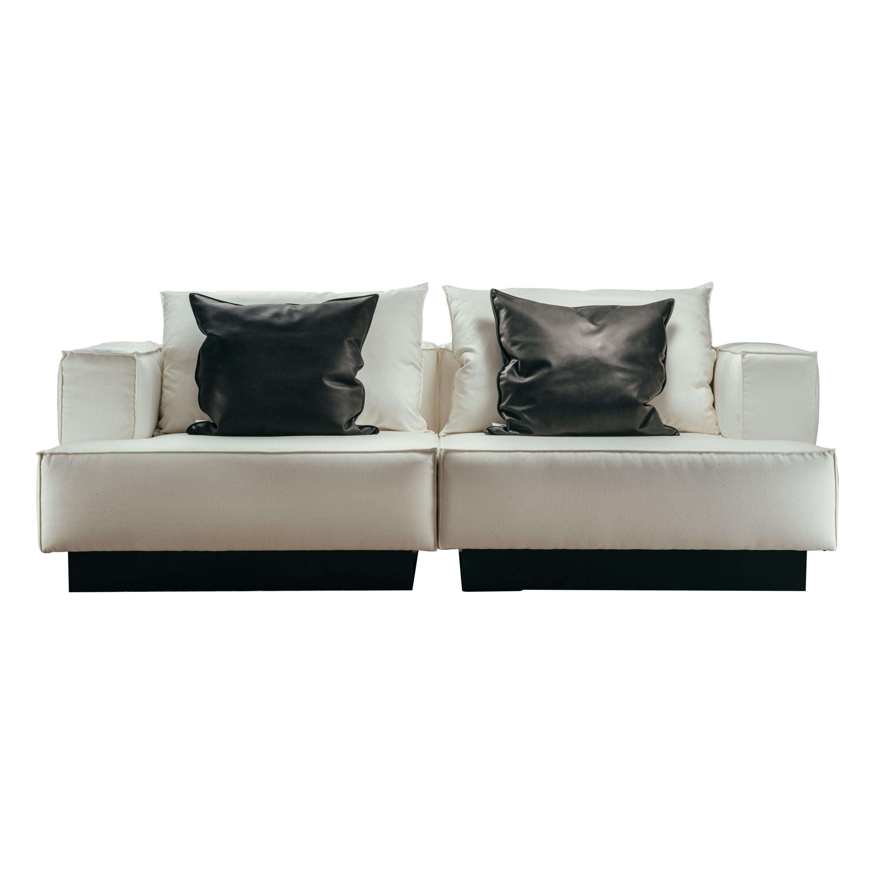 Vitra Soft Modular SixSeat Sofa with Platform Middle in Pearl Olimpo