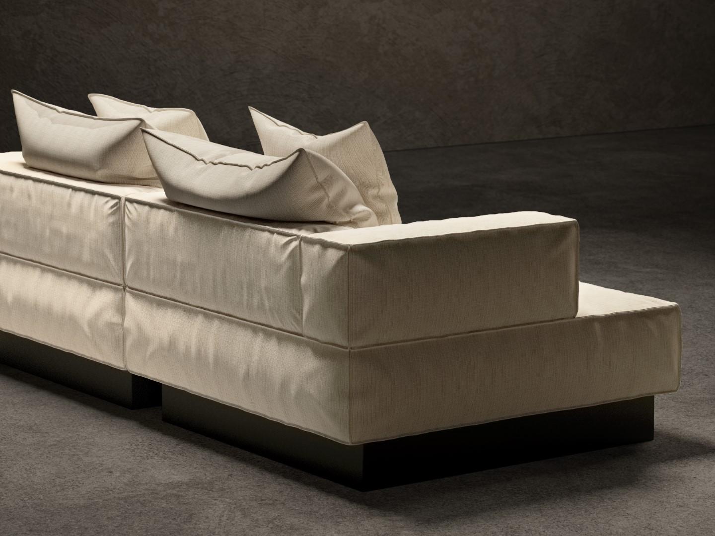 Art nouveau Moonage Daydream Canapé modulable Grand Natté Tissu blanc en vente