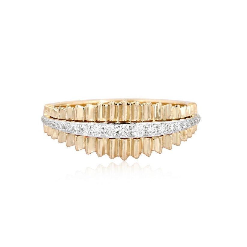 For Sale:  Moonbeam Essence 14K Yellow Gold Diamond Eternity Ring 4