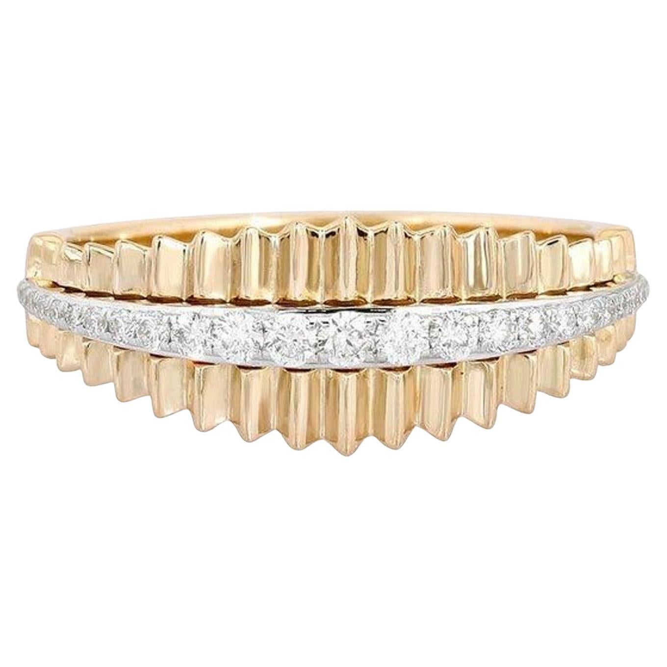 Bague d'éternité en or jaune 14K à diamants Moonbeam Essence