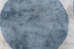 "Moongrid" Contemporary Art Deco Geometric Gray Silk Carpet by Doris Leslie Blau