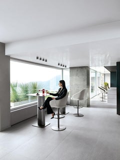 Giorgio Collection Moonlight Bar Stool, Beech & Steel, Art Deco