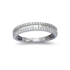 Bague de mariage Moonlight avec diamants de 0,44 carat en or blanc 14 carats