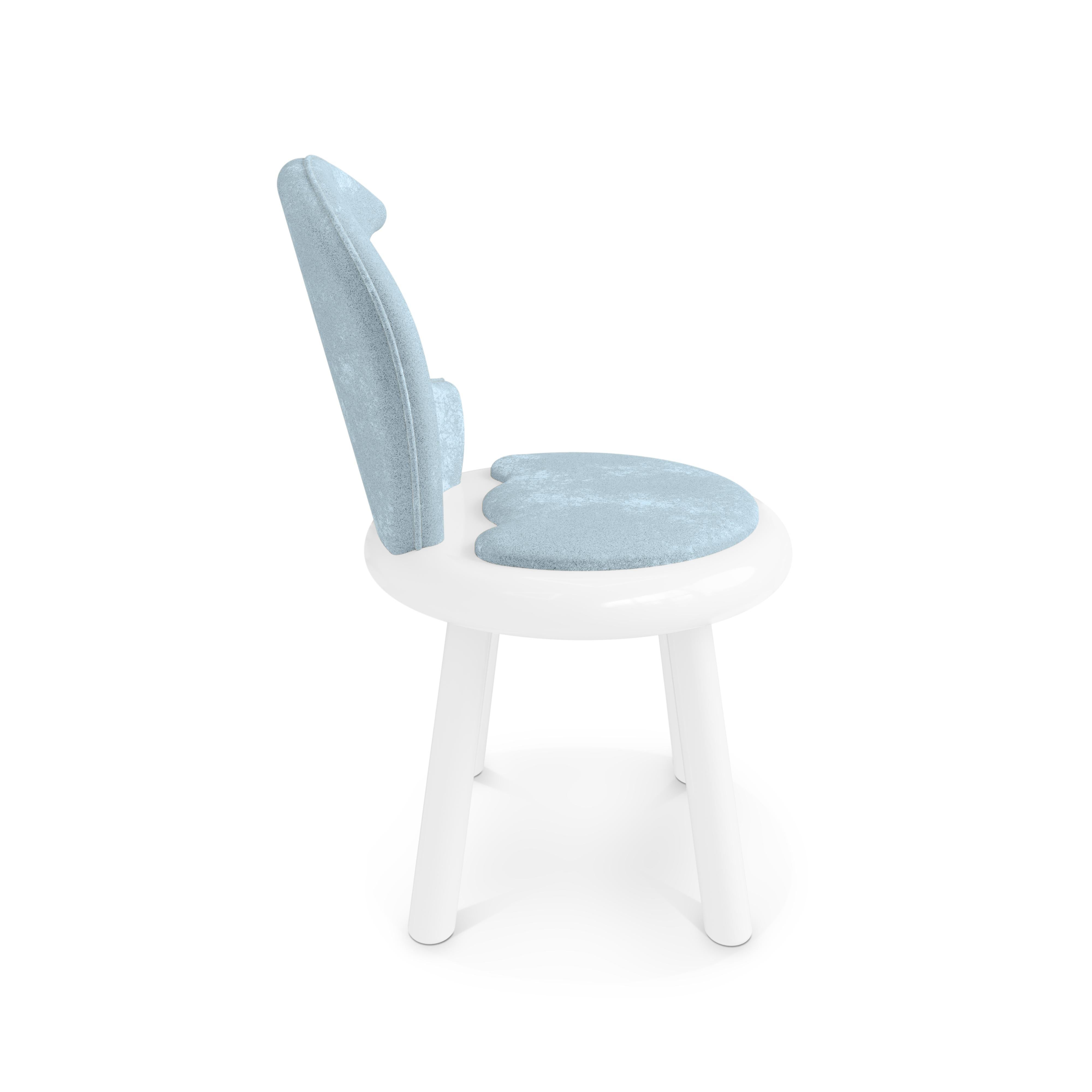 Moonlight Chair von MAGILORE - Blauer Samtstuhl für Kinder, inspiriert vom Mond (Moderne) im Angebot