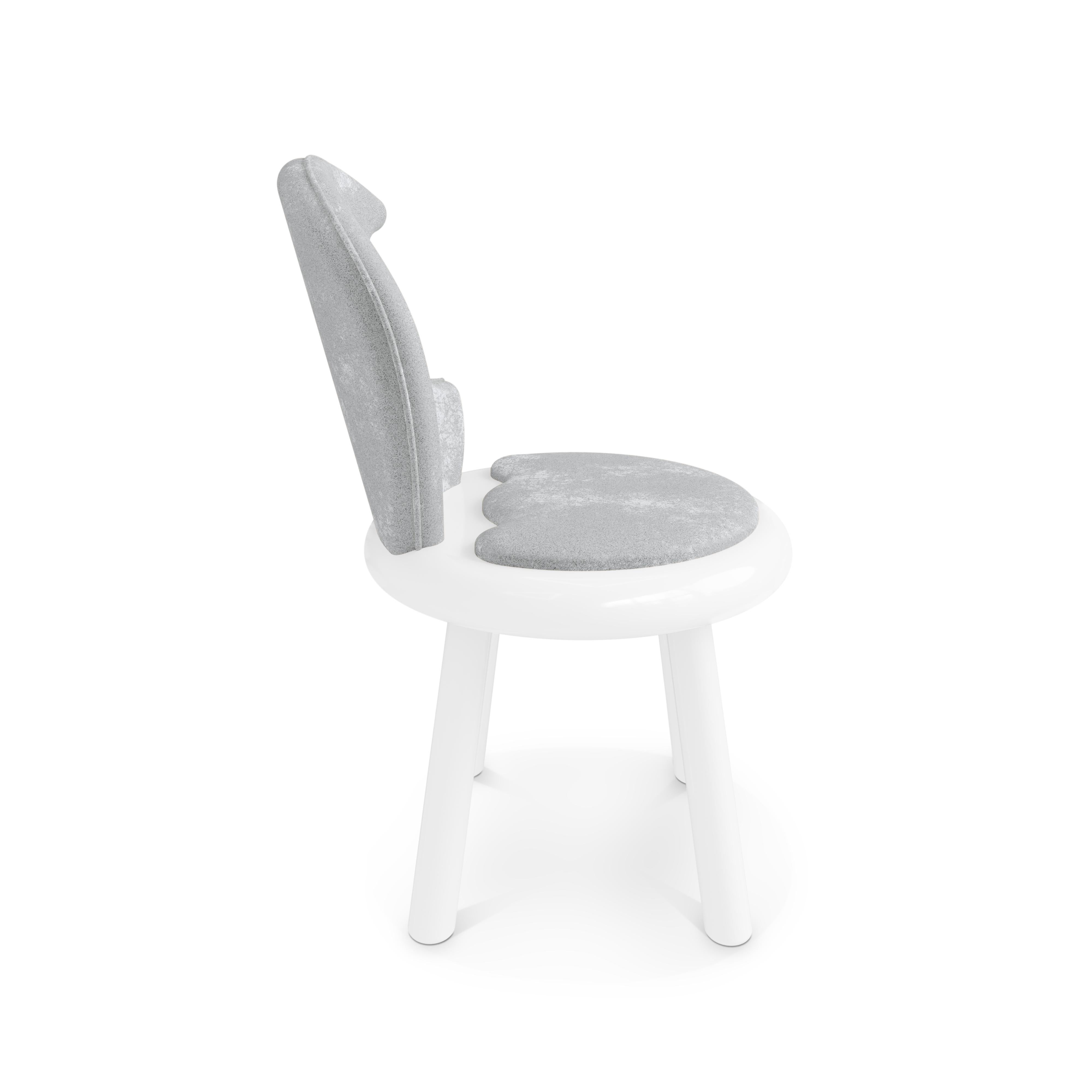 Moderne Moonlight Chair by MAGILORE - Chaise en velours gris pour enfants inspirée par la lune en vente