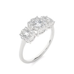 Moonlight Cluster Diamond Ring: 0.66 Carat Diamonds in 14k White Gold