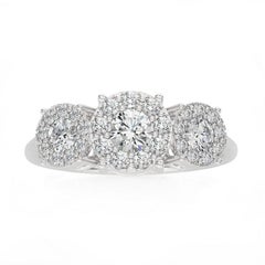 Moonlight Cluster Diamond Ring: 0.66 Carat Diamonds in 14k White Gold