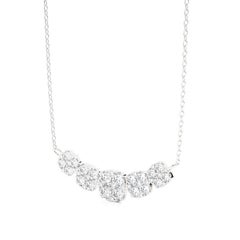 Collier grappe de diamants Moonlight de 1,1 carat en or blanc 14 carats