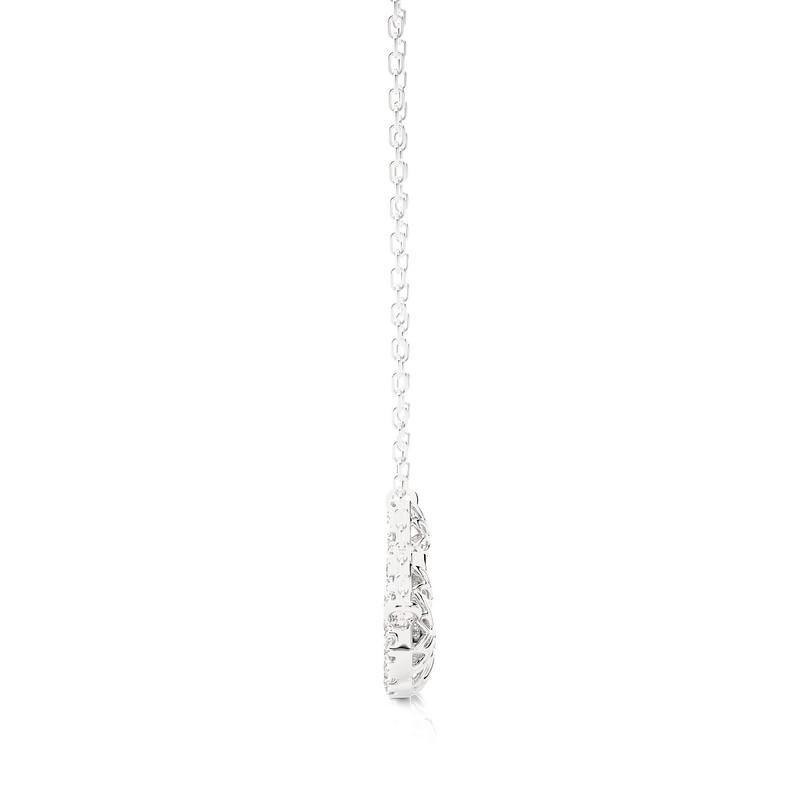 Round Cut Moonlight Cluster Necklace: 1.1 Carat Diamonds in 14k White Gold For Sale