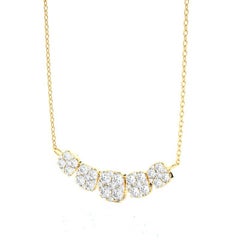 Moonlight Cluster-Halskette: 1.1 Karat Diamanten in 14k Gelbgold